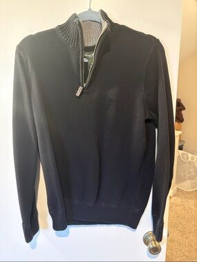 Men's Black Half-Zip Sweater